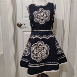 Vintage Style Heavy Embroidered A-line Dress